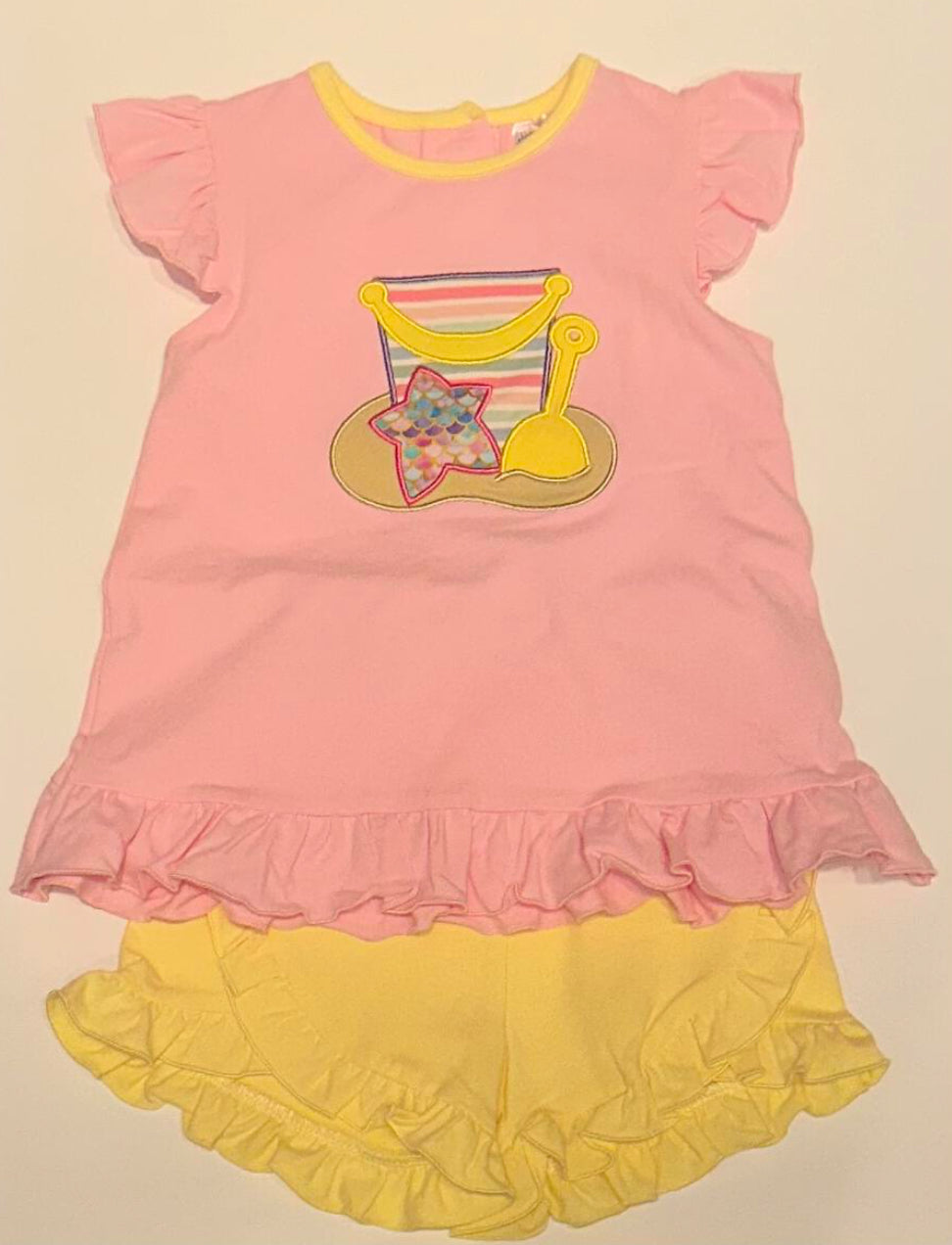 Collegiate Embroidered Seersucker Girl Short Set - Hog: 3T main image 1