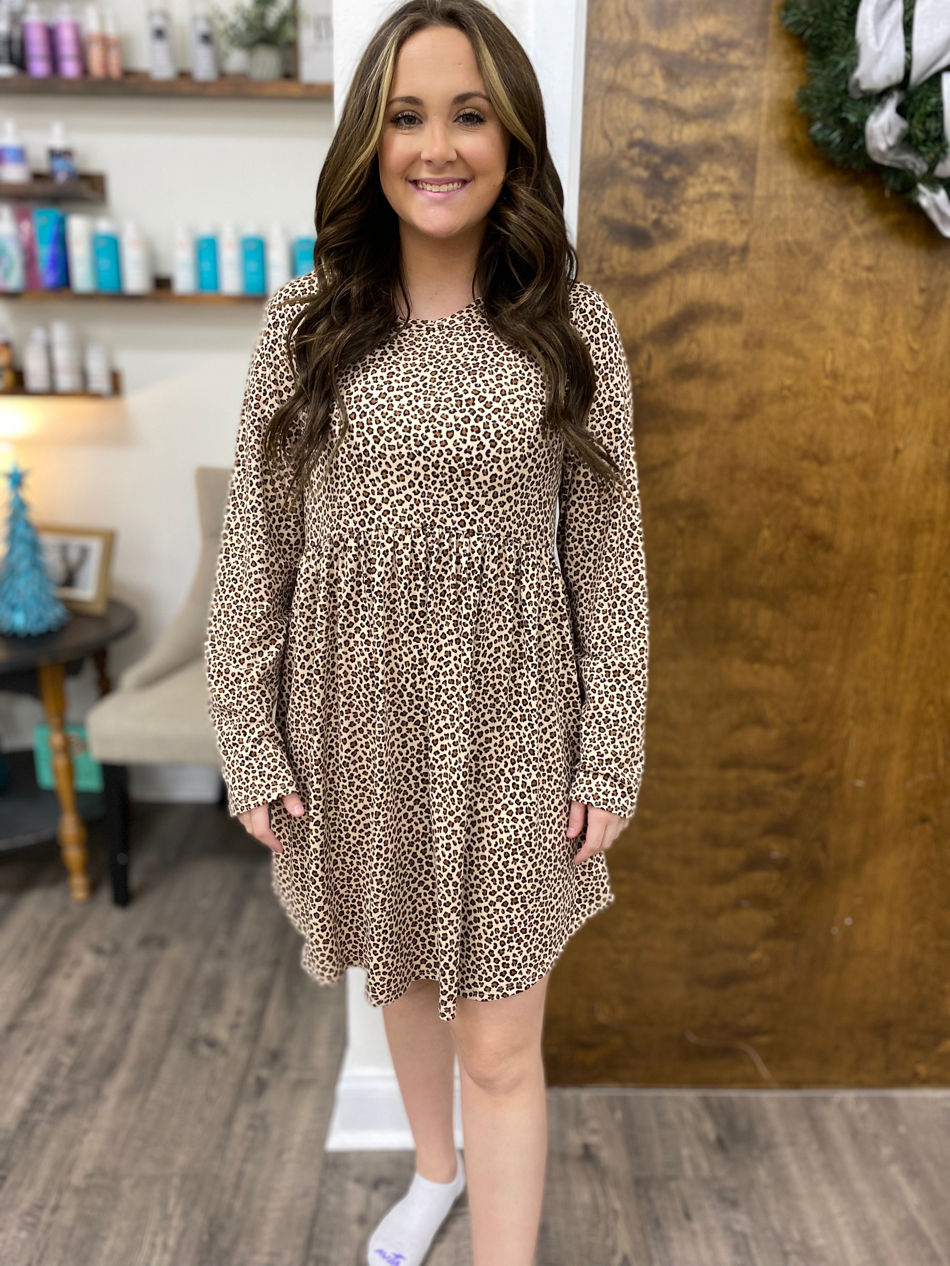 Super Soft Leopard Print Knit Dress – Honey Blush Fashion